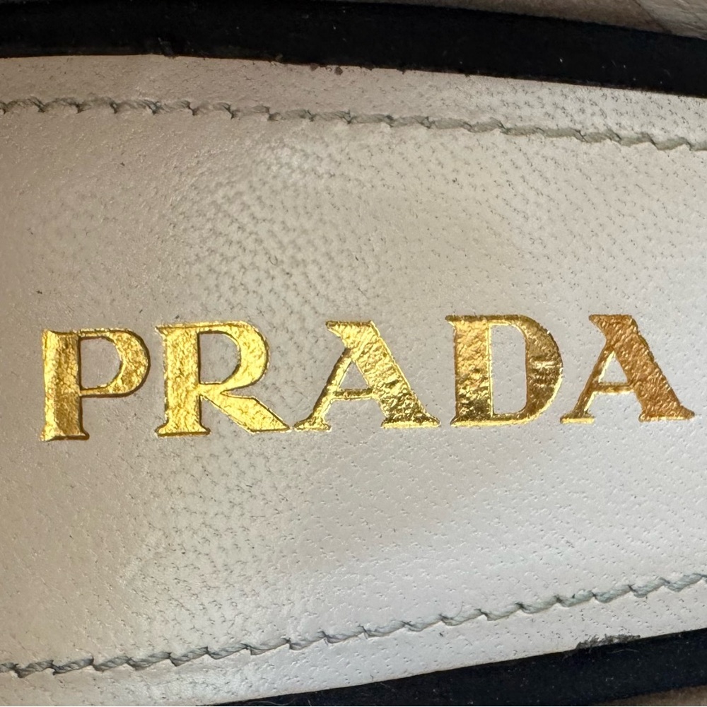 Brand new prada suede wedge black kitten heel sandals 38.5 - Picture 12 of 14